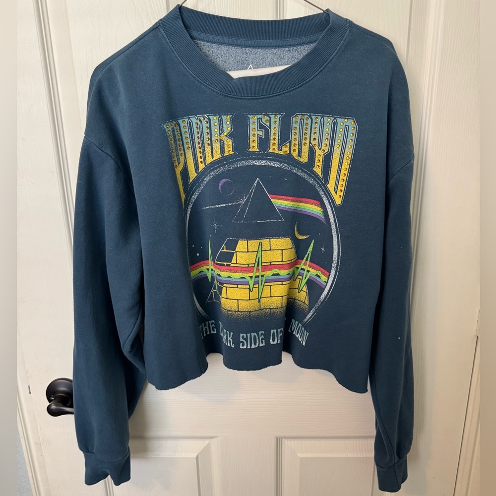 Pink Floyd Dark Blue Cropped Sweatshirt